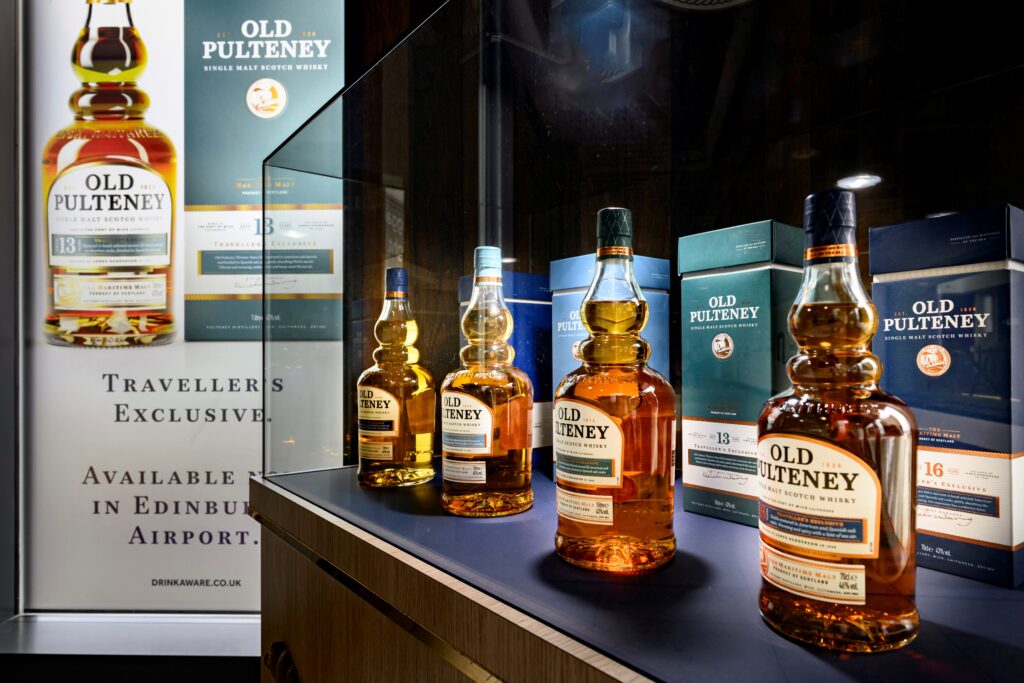 Old Pulteney Travel Retail Range at Edinburgh Airport